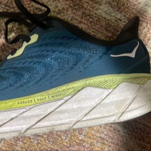 Men’s HOKA Blue/Yellow Running Shoes. Used- photos for minimal wear tear. No box - Picture 4 of 9